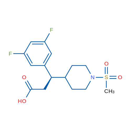(R)-3-(3,5-Difluorophenyl)-3-(1-(methylsulfonyl)piperidin-4-yl)propanoic acid 1g