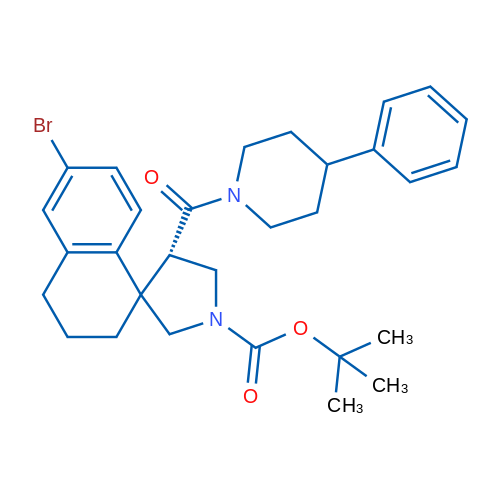 (4'S)-tert-Butyl 6-bromo-4'-(4-phenylpiperidine-1-carbonyl)-3,4-dihydro-2H-spiro[naphthalene-1,3'-pyrrolidine]-1'-carboxylate 1g