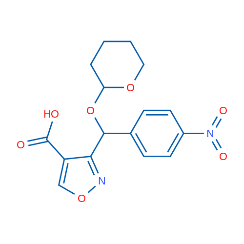 3-((4-Nitrophenyl)((tetrahydro-2H-pyran-2-yl)oxy)methyl)isoxazole-4-carboxylic acid 1g