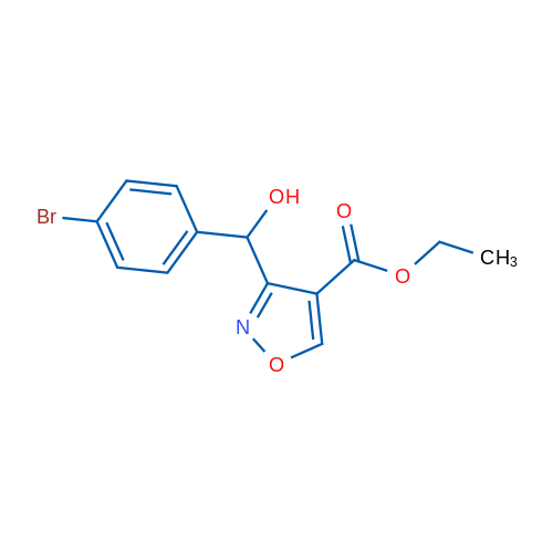 Ethyl 3-((4-bromophenyl)(hydroxy)methyl)isoxazole-4-carboxylate 250mg