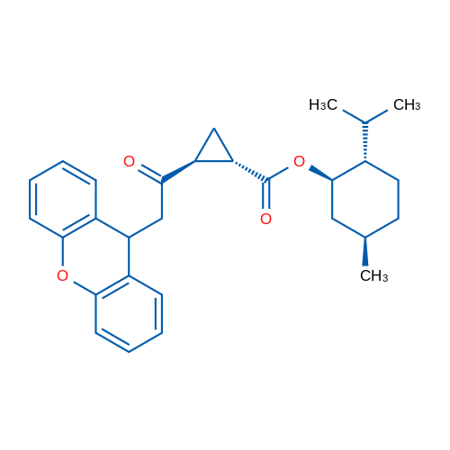 (1S,2S)-((1R,2S,5R)-2-isopropyl-5-methylcyclohexyl) 2-(2-(9H-xanthen-9-yl)acetyl)cyclopropanecarboxylate 25mg