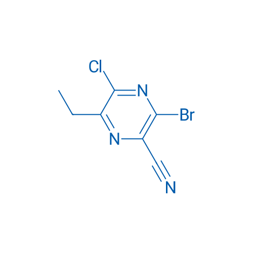 3-Bromo-5-chloro-6-ethylpyrazine-2-carbonitrile 1g