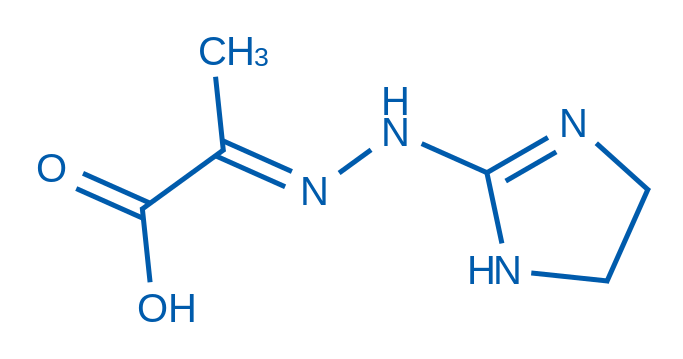 2-(2-(4,5-Dihydro-1H-imidazol-2-yl)hydrazono)propanoic acid 250mg