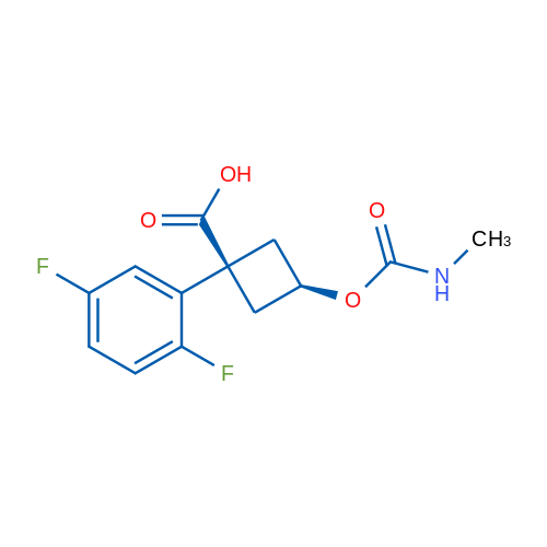 (1S,3s)-1-(2,5-difluorophenyl)-3-[(methylcarbamoyl)oxy]cyclobutane-1-carboxylic acid 1g