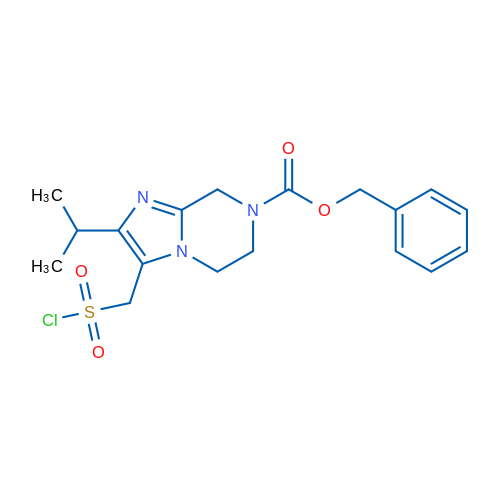 Benzyl 3-[(chlorosulfonyl)methyl]-2-(propan-2-yl)-5H,6H,7H,8H-imidazo[1,2-a]pyrazine-7-carboxylate 1g