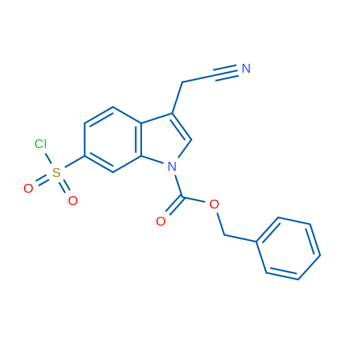 Benzyl 6-(chlorosulfonyl)-3-(cyanomethyl)-1H-indole-1-carboxylate 1g