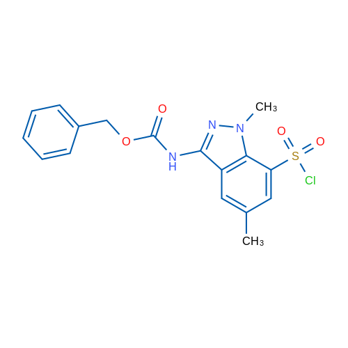 Benzyl N-[7-(chlorosulfonyl)-1,5-dimethyl-1H-indazol-3-yl]carbamate 1g