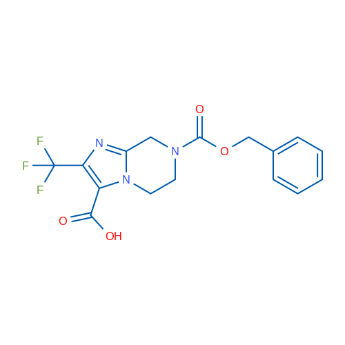 7-[(Benzyloxy)carbonyl]-2-(trifluoromethyl)-5H,6H,7H,8H-imidazo[1,2-a]pyrazine-3-carboxylic acid 1g