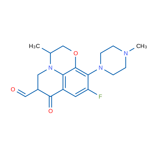 9-Fluoro-3-methyl-10-(4-methylpiperazin-1-yl)-7-oxo-3,5,6,7-tetrahydro-2H-[1,4]oxazino[2,3,4-ij]quinoline-6-carbaldehyde 100mg