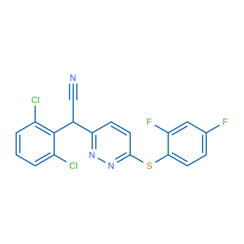 2-(2,6-Dichlorophenyl)-2-(6-((2,4-difluorophenyl)thio)pyridazin-3-yl)acetonitrile 1g