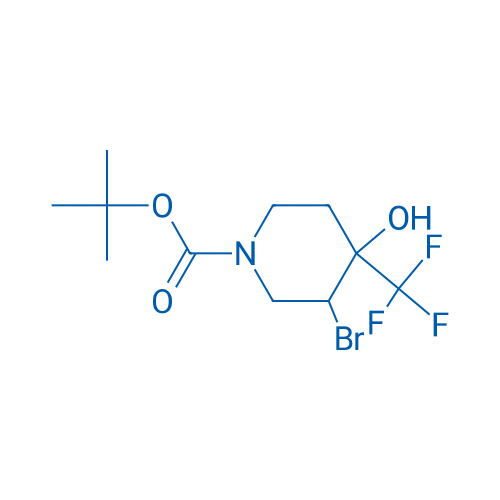 tert-Butyl 3-bromo-4-hydroxy-4-(trifluoromethyl)piperidine-1-carboxylate 100mg