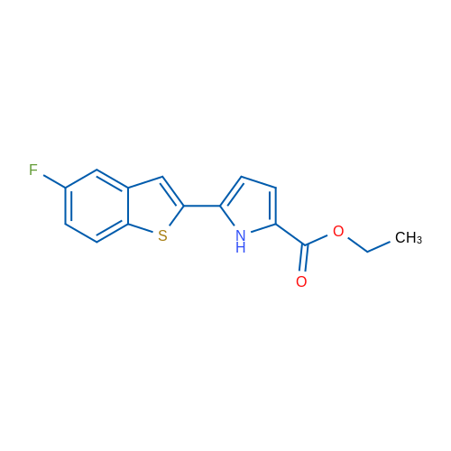 Ethyl 5-(5-fluorobenzo[b]thiophen-2-yl)-1H-pyrrole-2-carboxylate 1g