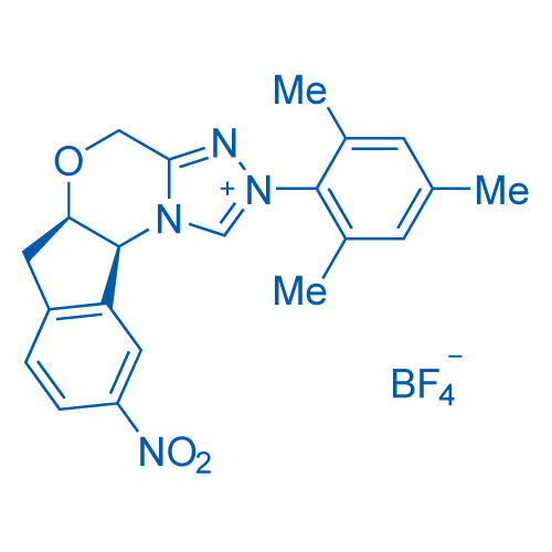 (5aR,10bS)-2-Mesityl-9-nitro-5a,10b-dihydro-4H,6H-indeno[2,1-b][1,2,4]triazolo[4,3-d][1,4]oxazin-2-ium tetrafluoroborate 100mg