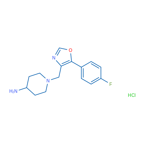 1-((5-(4-Fluorophenyl)oxazol-4-yl)methyl)piperidin-4-amine hydrochloride 250mg