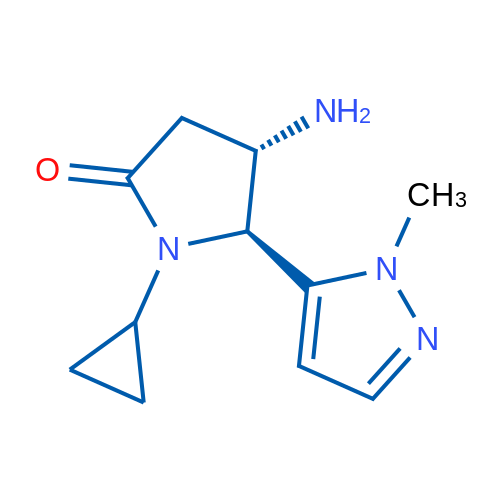 Rac-(4R,5R)-4-amino-1-cyclopropyl-5-(1-methyl-1H-pyrazol-5-yl)pyrrolidin-2-one 1g