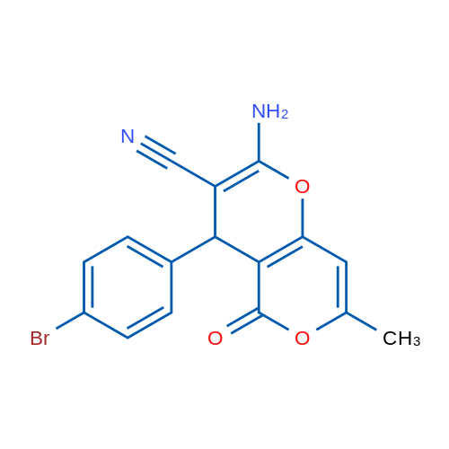 2-Amino-4-(4-bromophenyl)-7-methyl-5-oxo-4H,5H-pyrano[3,2-c]pyran-3-carbonitrile 1g