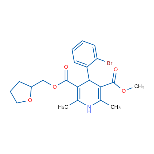 3-Methyl 5-((tetrahydrofuran-2-yl)methyl) 4-(2-bromophenyl)-2,6-dimethyl-1,4-dihydropyridine-3,5-dicarboxylate 1g