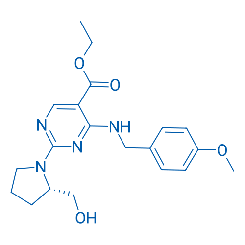 Ethyl (S)-2-(2-(hydroxymethyl)pyrrolidin-1-yl)-4-((4-methoxybenzyl)amino)pyrimidine-5-carboxylate 10mg