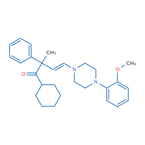 1-Cyclohexyl-4-(4-(2-methoxyphenyl)piperazin-1-yl)-2-methyl-2-phenylbut-3-en-1-one 1g