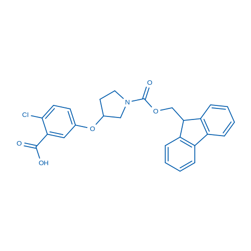 5-((1-(((9H-Fluoren-9-yl)methoxy)carbonyl)pyrrolidin-3-yl)oxy)-2-chlorobenzoic acid 50mg