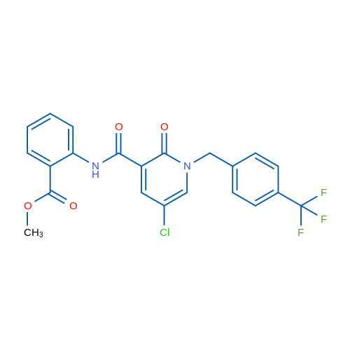 Methyl 2-(5-chloro-2-oxo-1-{[4-(trifluoromethyl)phenyl]methyl}-1,2-dihydropyridine-3-amido)benzoate 1g