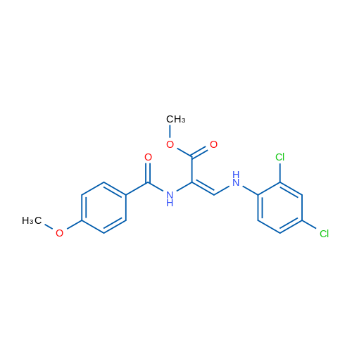 Methyl (2E)-3-[(2,4-dichlorophenyl)amino]-2-[(4-methoxyphenyl)formamido]prop-2-enoate 1g