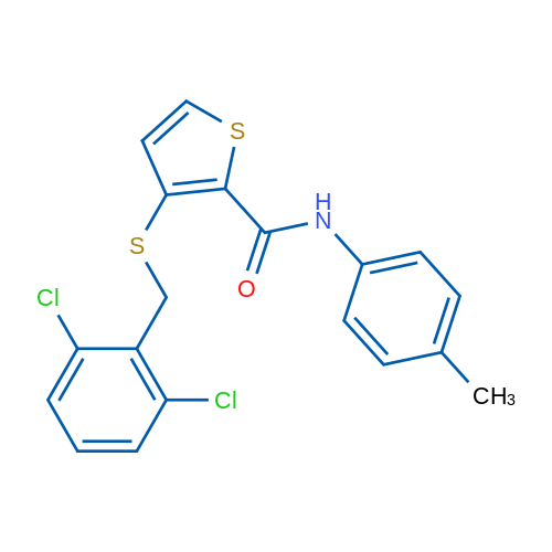 3-{[(2,6-dichlorophenyl)methyl]sulfanyl}-N-(4-methylphenyl)thiophene-2-carboxamide 1g
