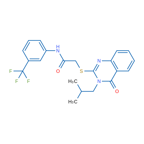 2-{[3-(2-methylpropyl)-4-oxo-3,4-dihydroquinazolin-2-yl]sulfanyl}-N-[3-(trifluoromethyl)phenyl]acetamide 1g