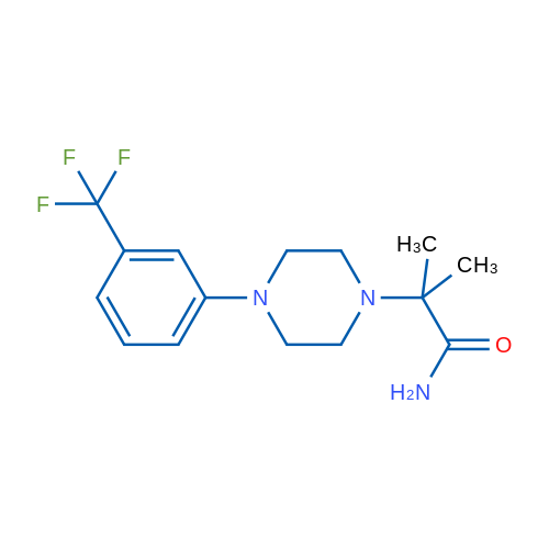 2-Methyl-2-{4-[3-(trifluoromethyl)phenyl]piperazin-1-yl}propanamide 1g