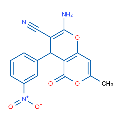 2-Amino-7-methyl-4-(3-nitrophenyl)-5-oxo-4H,5H-pyrano[3,2-c]pyran-3-carbonitrile 1g