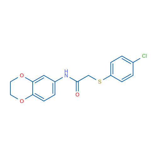 2-[(4-Chlorophenyl)sulfanyl]-N-(2,3-dihydro-1,4-benzodioxin-6-yl)acetamide 1g