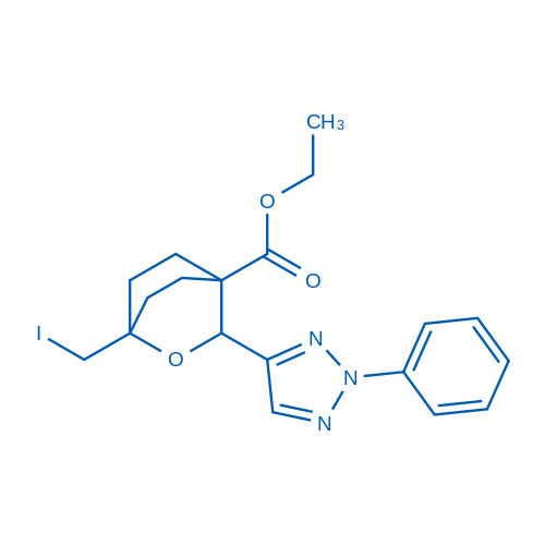 Ethyl 1-(iodomethyl)-3-(2-phenyl-2H-1,2,3-triazol-4-yl)-2-oxabicyclo[2.2.2]octane-4-carboxylate 50mg
