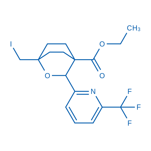 Ethyl 1-(iodomethyl)-3-(6-(trifluoromethyl)pyridin-2-yl)-2-oxabicyclo[2.2.2]octane-4-carboxylate 50mg