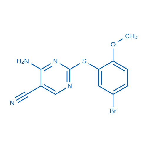 4-Amino-2-((5-bromo-2-methoxyphenyl)thio)pyrimidine-5-carbonitrile 250mg