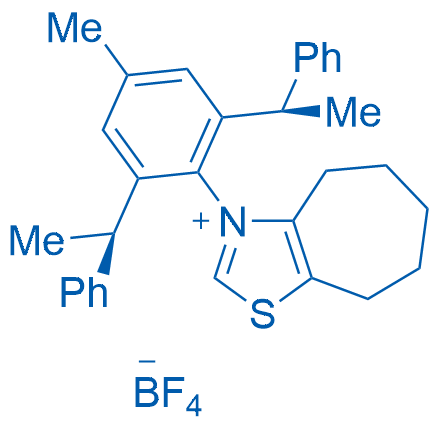 (CDU-NHC-01)3-(4-Methyl-2,6-bis((R)-1-phenylethyl)phenyl)-5,6,7,8-tetrahydro-4H-cyclohepta[d]thiazol-3-ium tetrafluoroborate 250mg