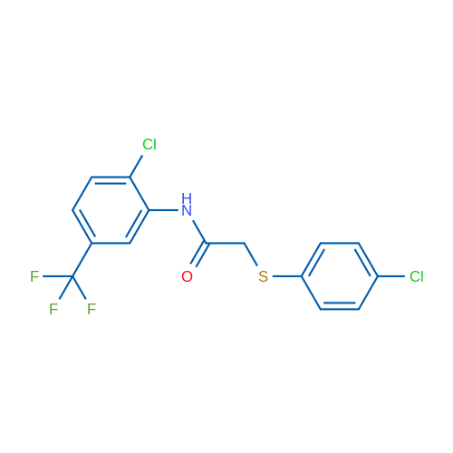 N-[2-Chloro-5-(trifluoromethyl)phenyl]-2-[(4-chlorophenyl)sulfanyl]acetamide 1g