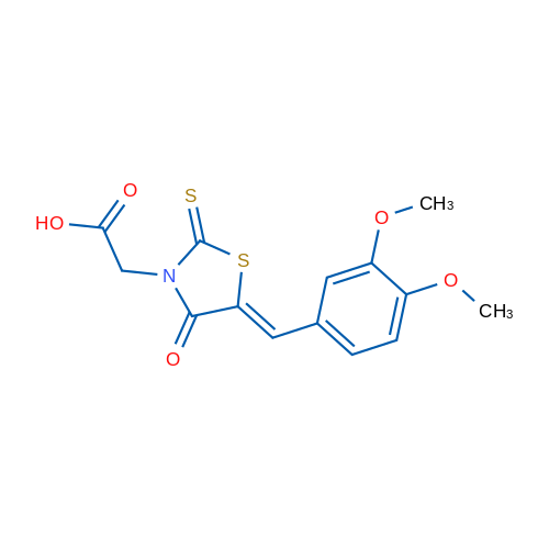 2-[(5Z)-5-[(3,4-Dimethoxyphenyl)methylidene]-4-oxo-2-sulfanylidene-1,3-thiazolidin-3-yl]acetic acid 1g