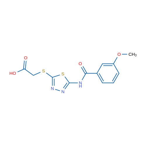 2-{[5-(3-methoxybenzamido)-1,3,4-thiadiazol-2-yl]sulfanyl}acetic acid 1g