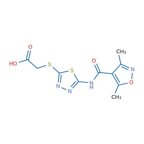 2-{[5-(3,5-dimethyl-1,2-oxazole-4-amido)-1,3,4-thiadiazol-2-yl]sulfanyl}acetic acid 1g