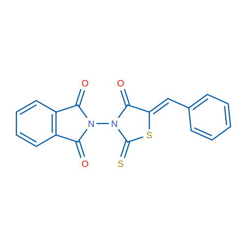 2-[(5Z)-4-Oxo-5-(phenylmethylidene)-2-sulfanylidene-1,3-thiazolidin-3-yl]-2,3-dihydro-1H-isoindole-1,3-dione 1g