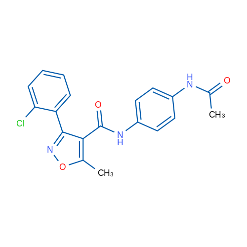 3-(2-Chlorophenyl)-N-(4-acetamidophenyl)-5-methyl-1,2-oxazole-4-carboxamide 1g
