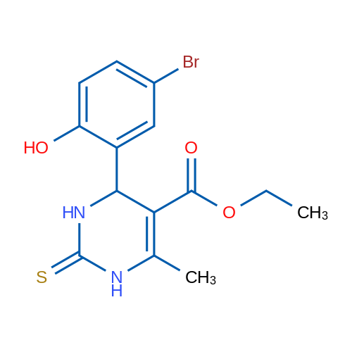 Ethyl 4-(5-bromo-2-hydroxyphenyl)-6-methyl-2-thioxo-1,2,3,4-tetrahydropyrimidine-5-carboxylate 1g