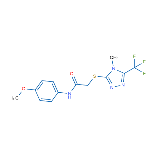 N-(4-Methoxyphenyl)-2-{[4-methyl-5-(trifluoromethyl)-4H-1,2,4-triazol-3-yl]sulfanyl}acetamide 1g