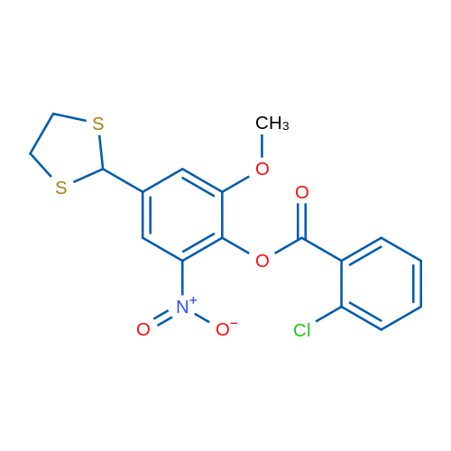 4-(1,3-Dithiolan-2-yl)-2-methoxy-6-nitrophenyl 2-chlorobenzoate 1g