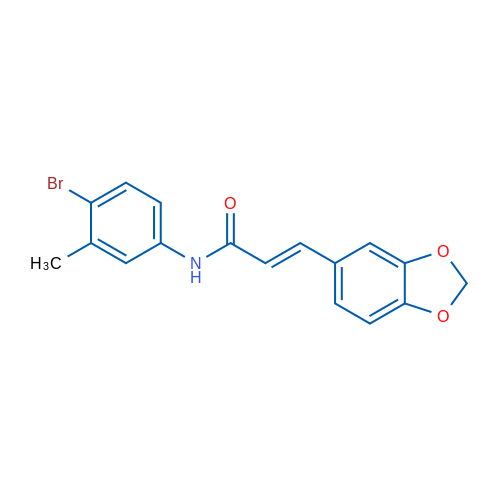 (2E)-3-(2H-1,3-Benzodioxol-5-yl)-N-(4-bromo-3-methylphenyl)prop-2-enamide 1g