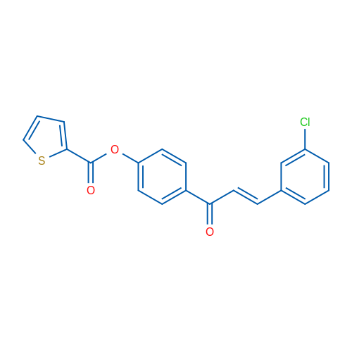 4-[(2E)-3-(3-Chlorophenyl)prop-2-enoyl]phenyl thiophene-2-carboxylate 1g