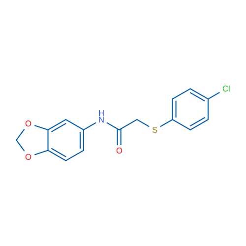 N-(2H-1,3-Benzodioxol-5-yl)-2-[(4-chlorophenyl)sulfanyl]acetamide 1g