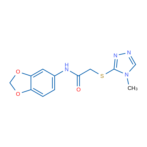 N-(2H-1,3-Benzodioxol-5-yl)-2-[(4-methyl-4H-1,2,4-triazol-3-yl)sulfanyl]acetamide 1g