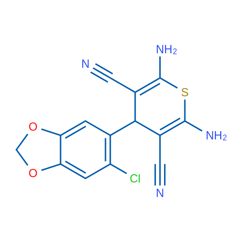 2,6-Diamino-4-(6-chlorobenzo[d][1,3]dioxol-5-yl)-4H-thiopyran-3,5-dicarbonitrile 1g