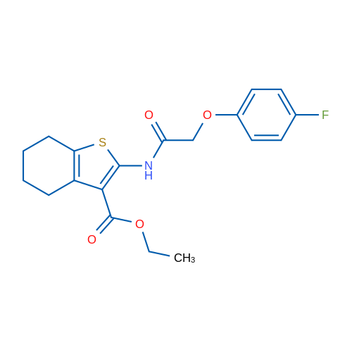 Ethyl 2-[2-(4-fluorophenoxy)acetamido]-4,5,6,7-tetrahydro-1-benzothiophene-3-carboxylate 1g